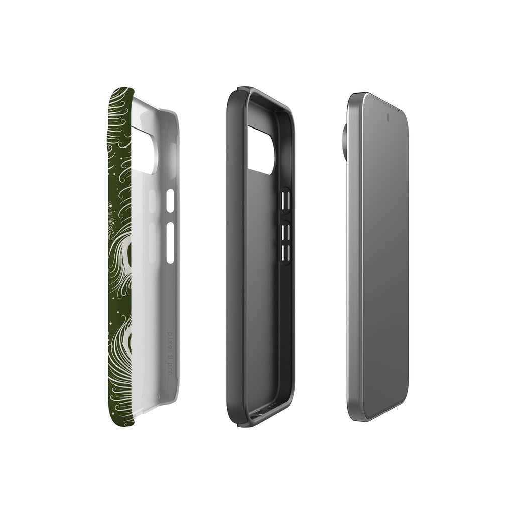 Feathers in Bloom Army Green Tough Case for Google Pixel — Finnaij