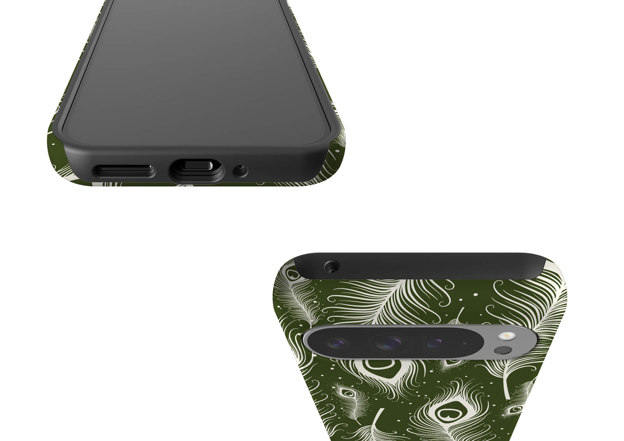 Feathers in Bloom Army Green Tough Case for Google Pixel — Finnaij