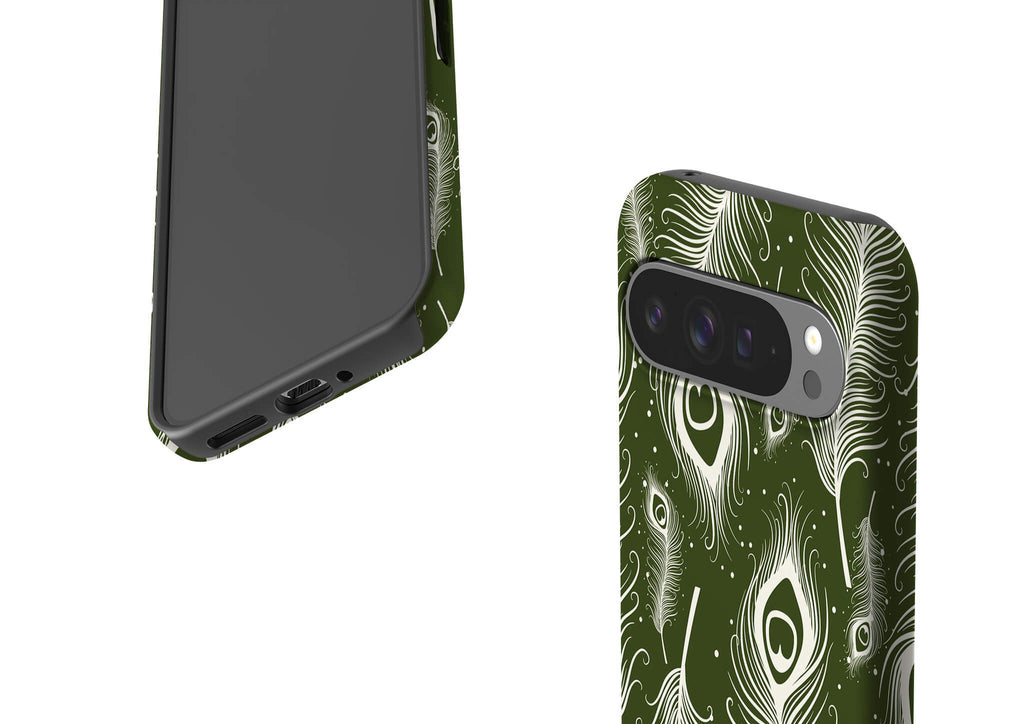 Feathers in Bloom Army Green Tough Case for Google Pixel — Finnaij