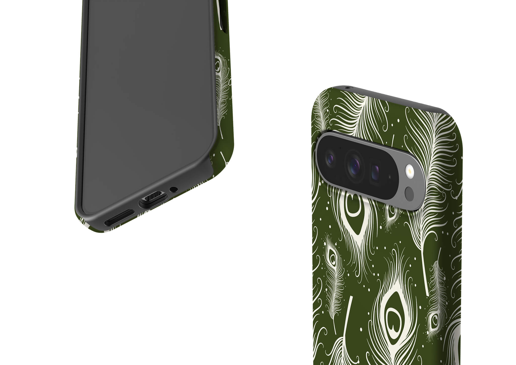Feathers in Bloom Army Green Tough Case for Google Pixel — Finnaij