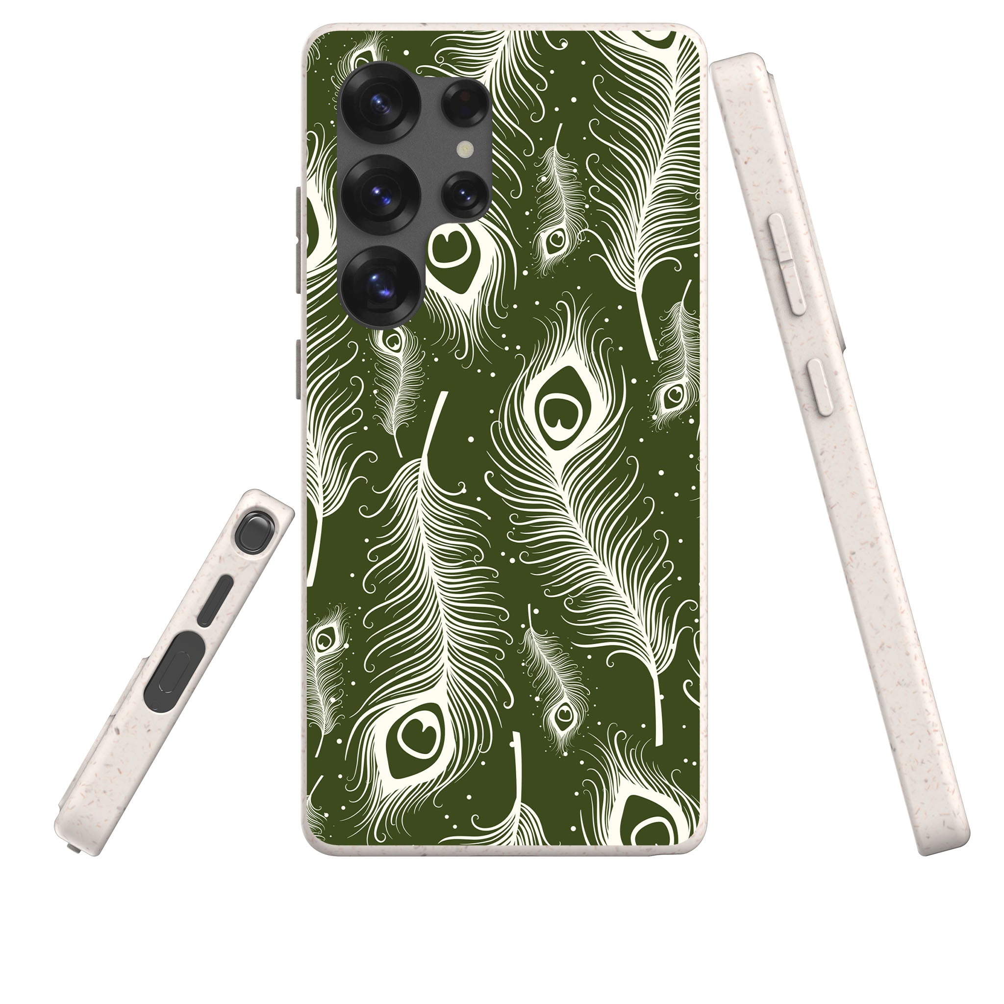 Feathers in Bloom Army Green Bio-degradable Case for Samsung Galaxy — Finnaij