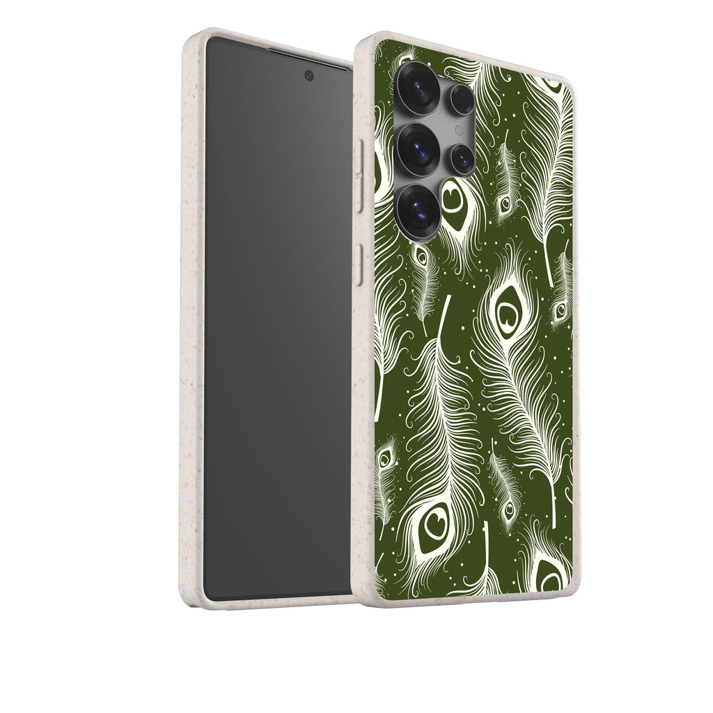 Feathers in Bloom Army Green Bio-degradable Case for Samsung Galaxy — Finnaij