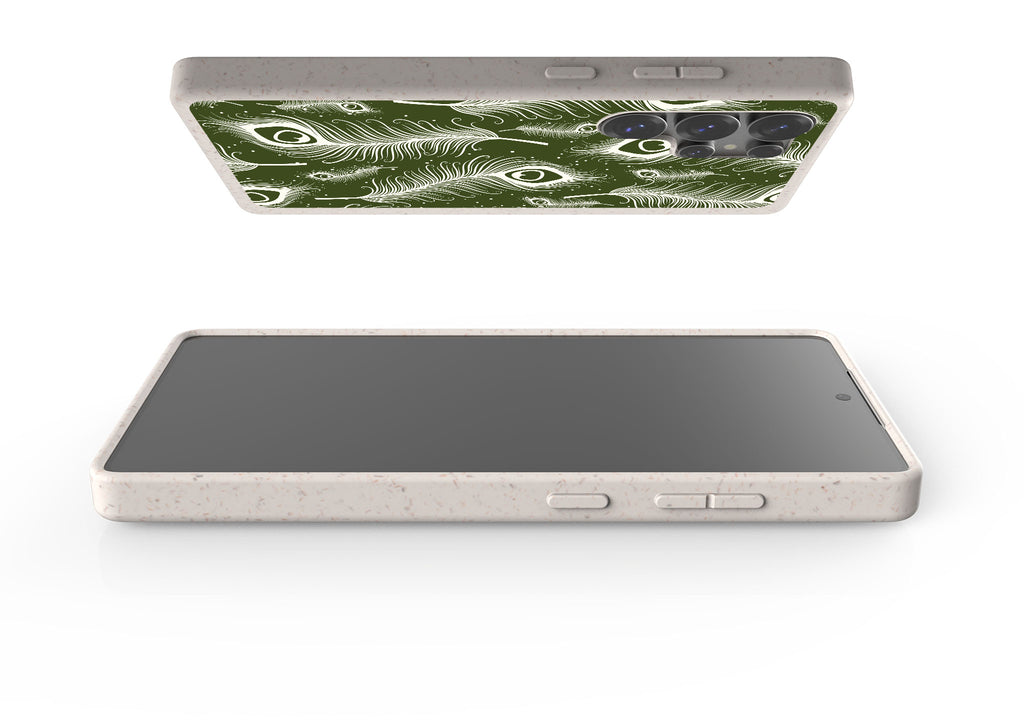 Feathers in Bloom Army Green Bio-degradable Case for Samsung Galaxy — Finnaij