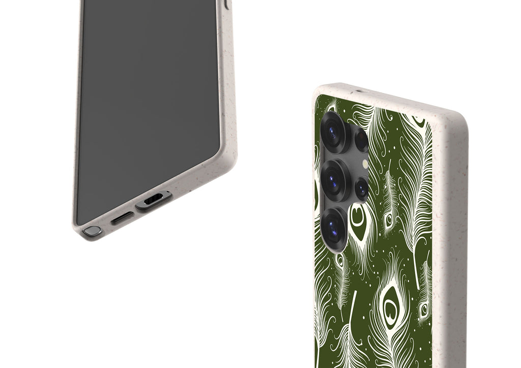 Feathers in Bloom Army Green Bio-degradable Case for Samsung Galaxy — Finnaij