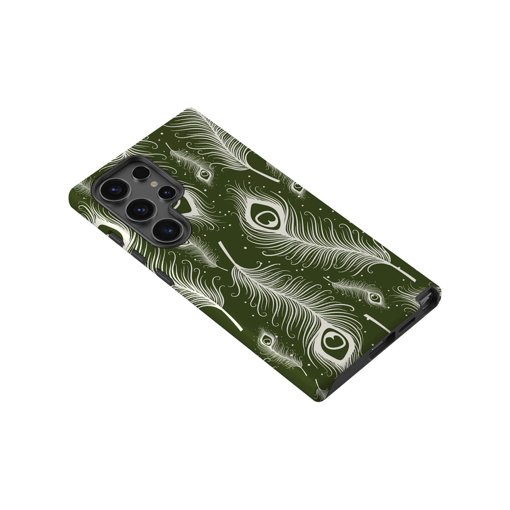 Feathers in Bloom Army Green Tough Case for Samsung Galaxy — Finnaij