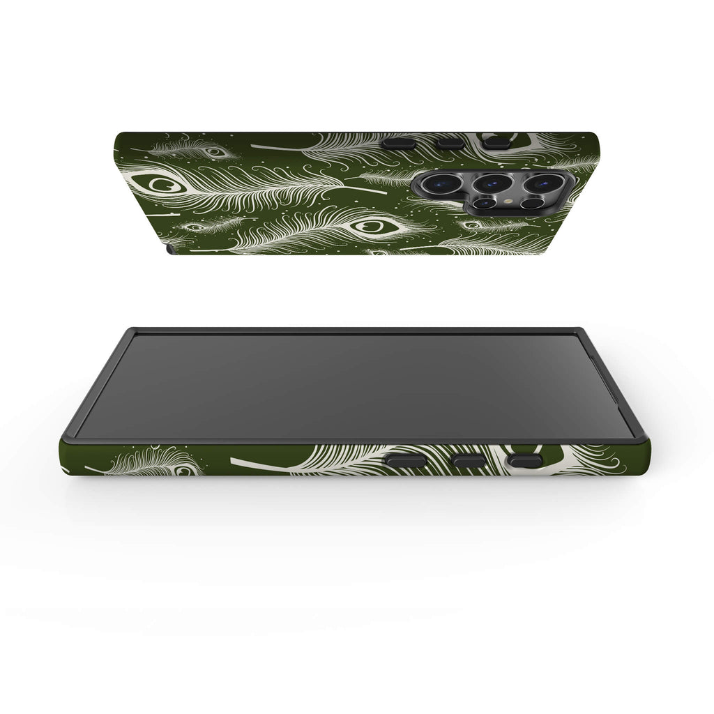 Feathers in Bloom Army Green Tough Case for Samsung Galaxy — Finnaij