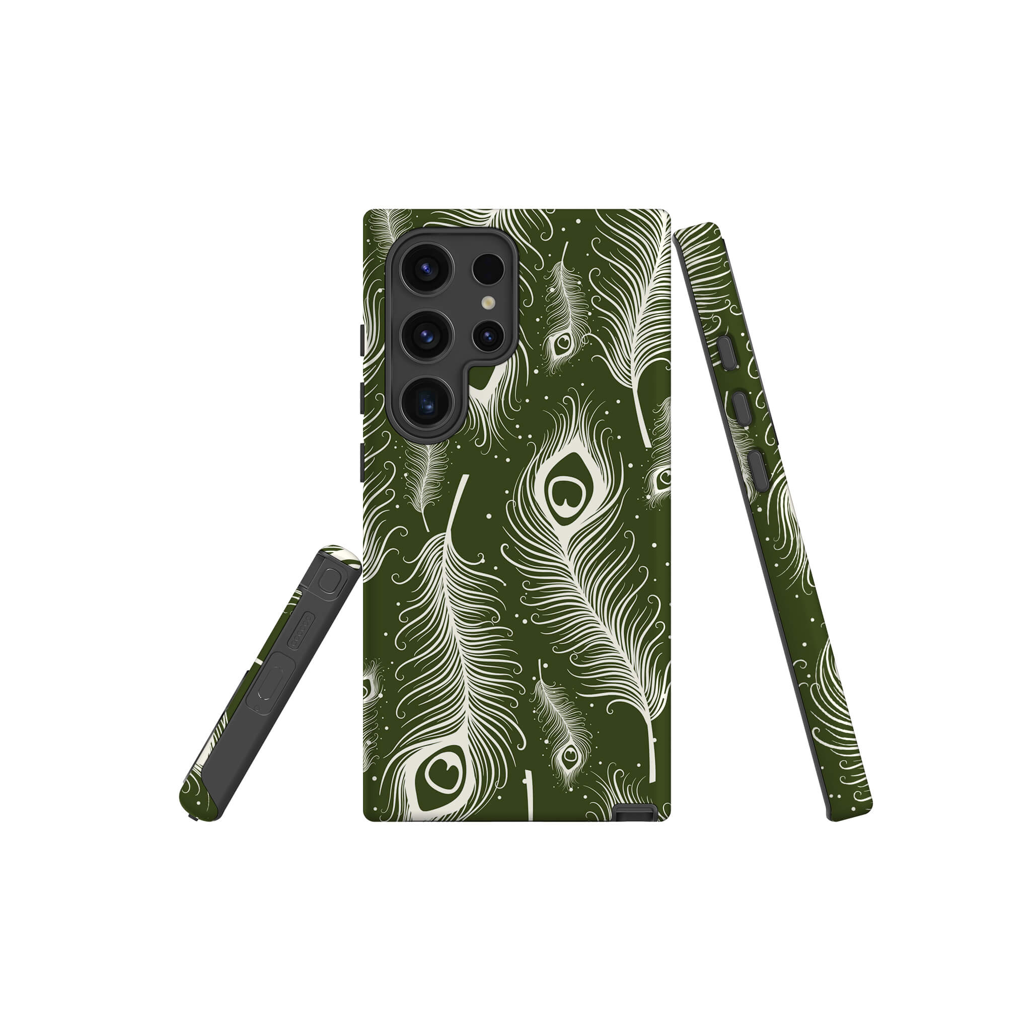 Feathers in Bloom Army Green Tough Case for Samsung Galaxy — Finnaij