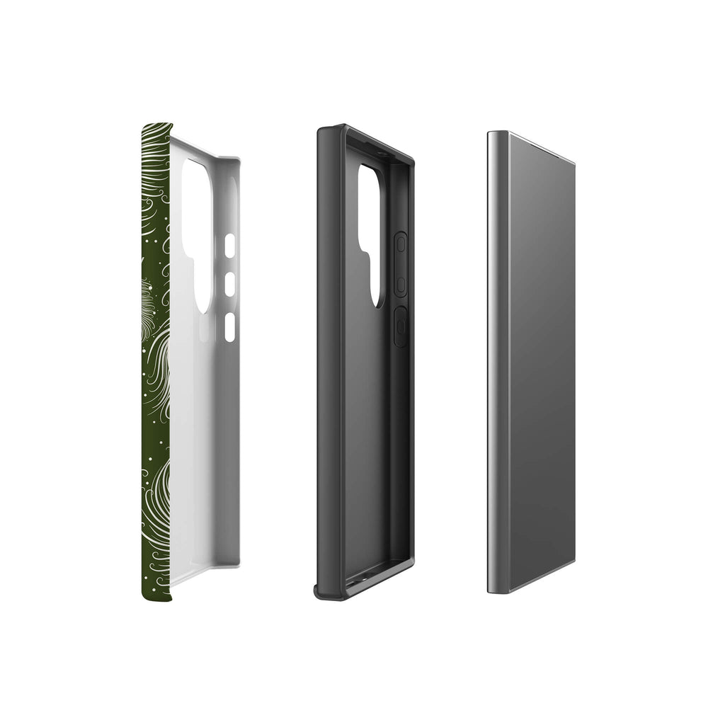 Feathers in Bloom Army Green Tough Case for Samsung Galaxy — Finnaij