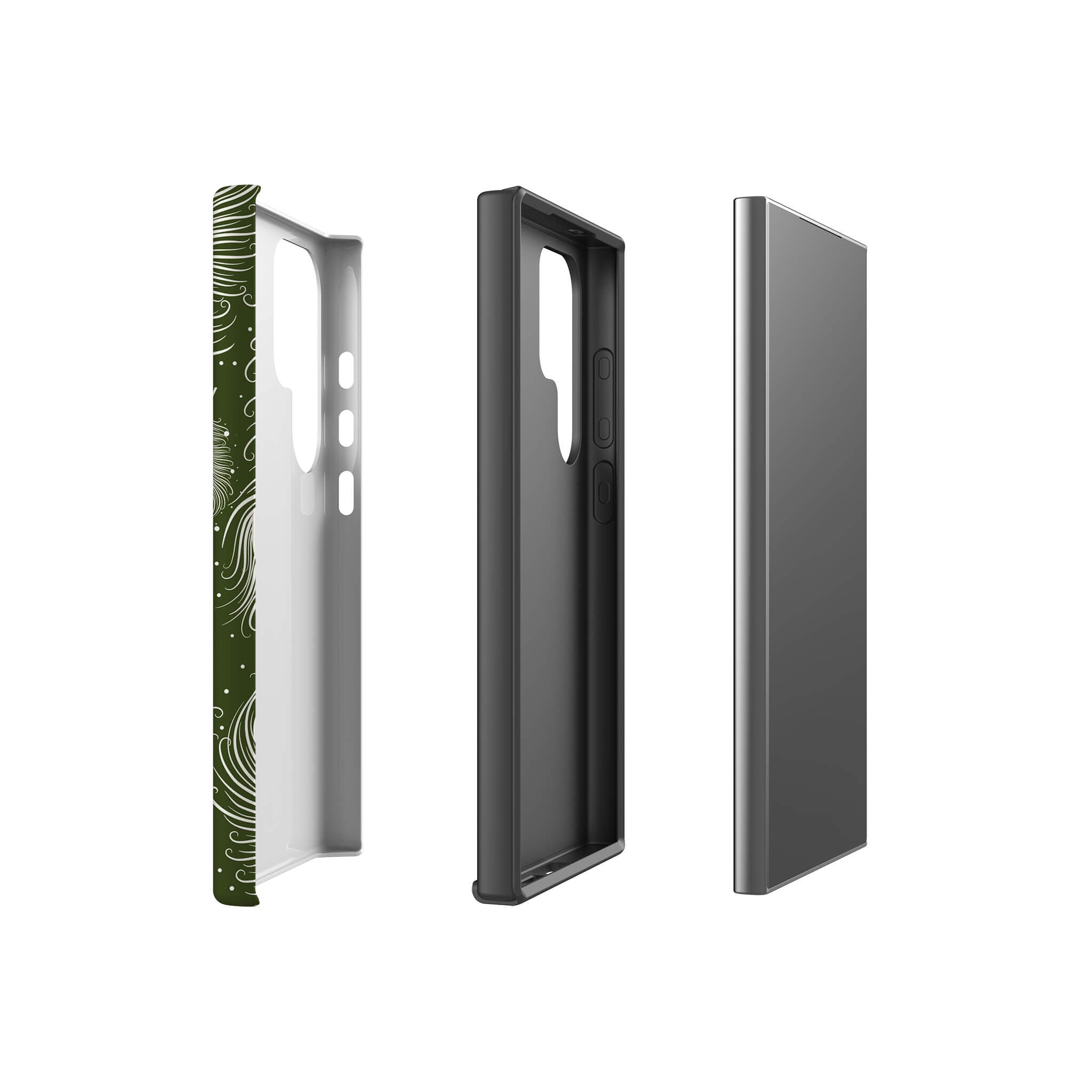 Feathers in Bloom Army Green Tough Case for Samsung Galaxy — Finnaij