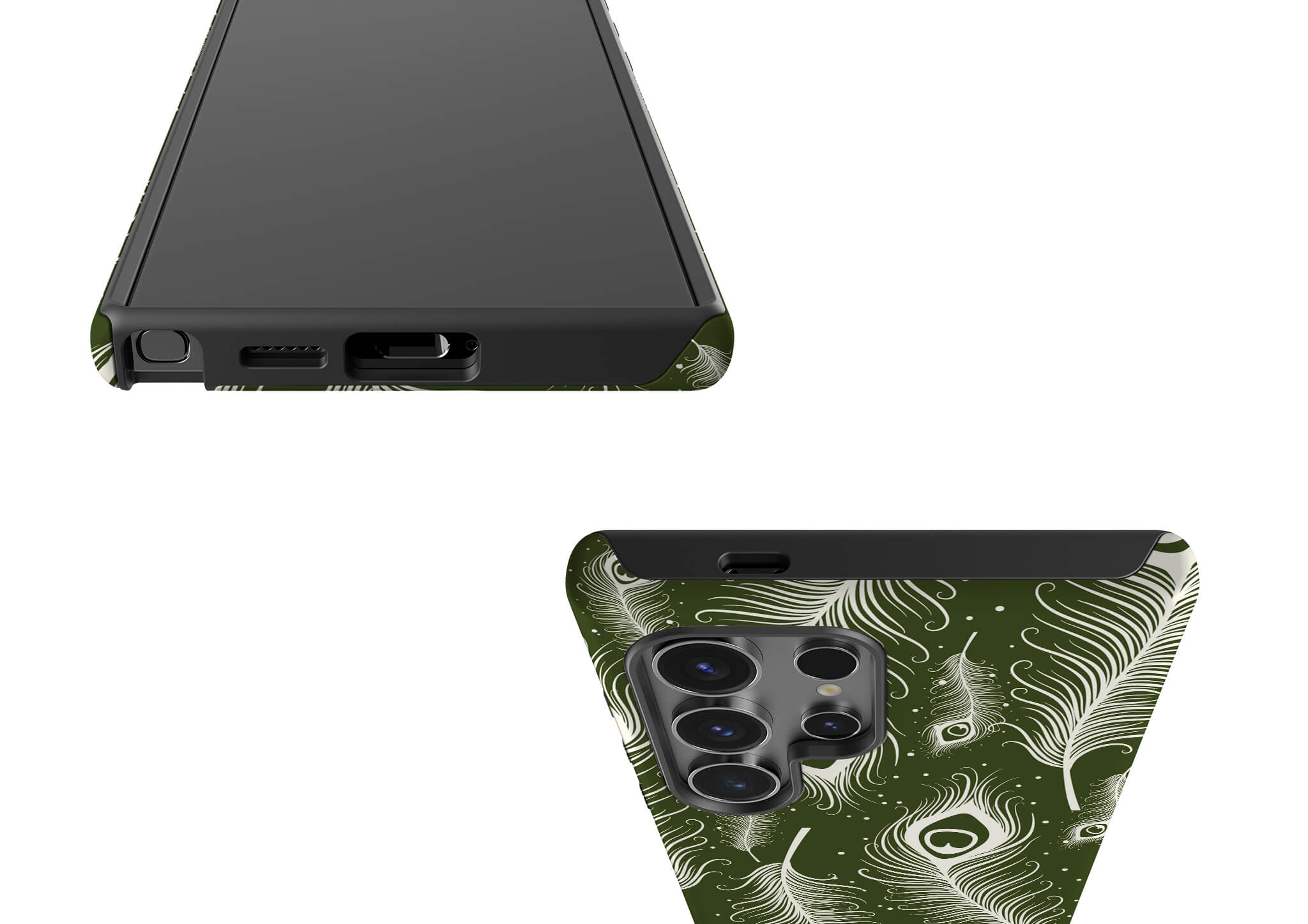 Feathers in Bloom Army Green Tough Case for Samsung Galaxy — Finnaij