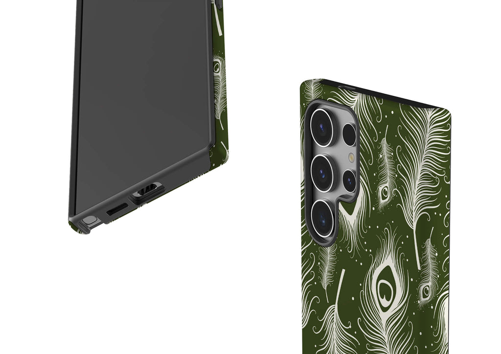 Feathers in Bloom Army Green Tough Case for Samsung Galaxy — Finnaij