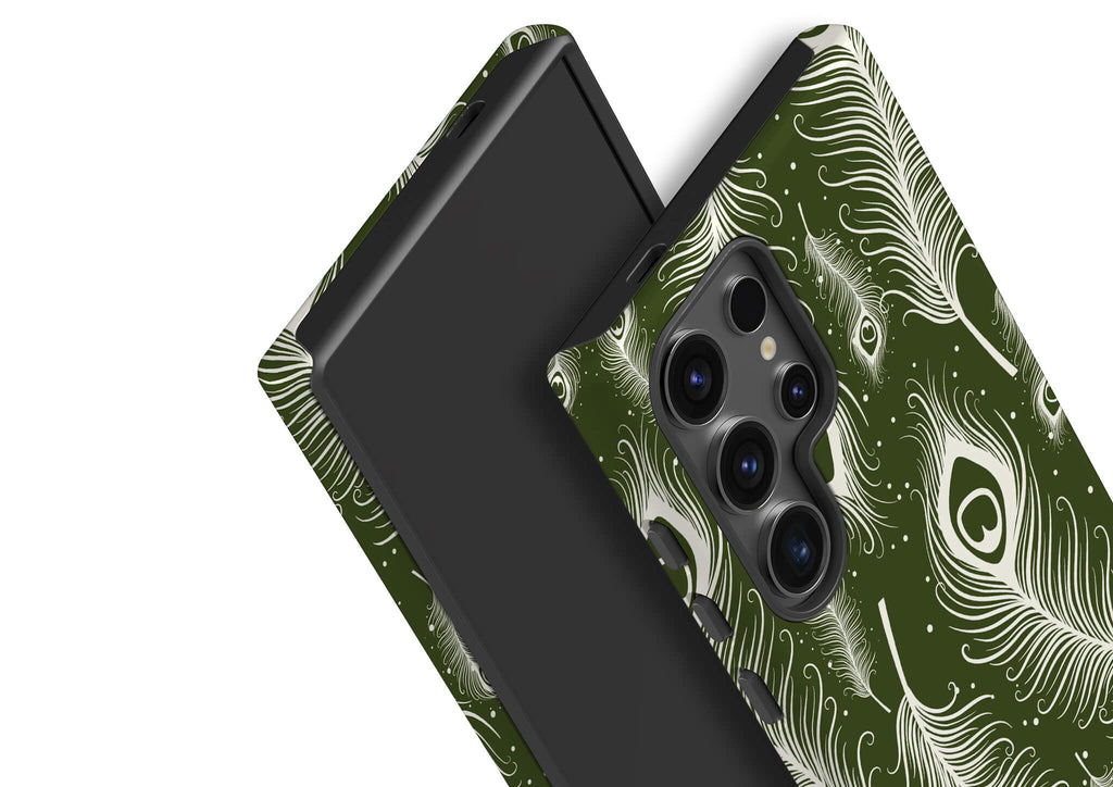 Feathers in Bloom Army Green Tough Case for Samsung Galaxy — Finnaij