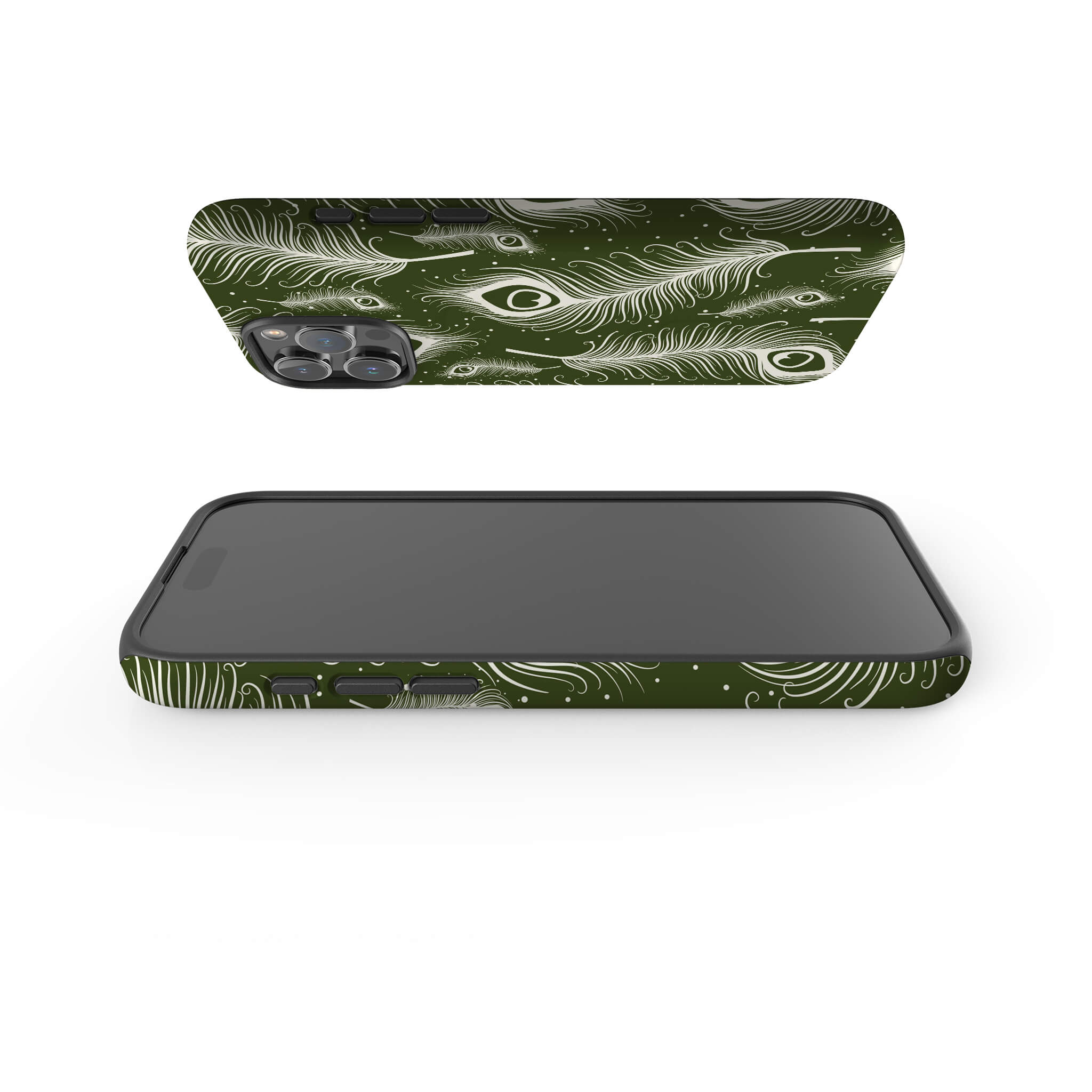 Feathers in Bloom Army Green MagSafe Tough Case for iPhone — Finnaij
