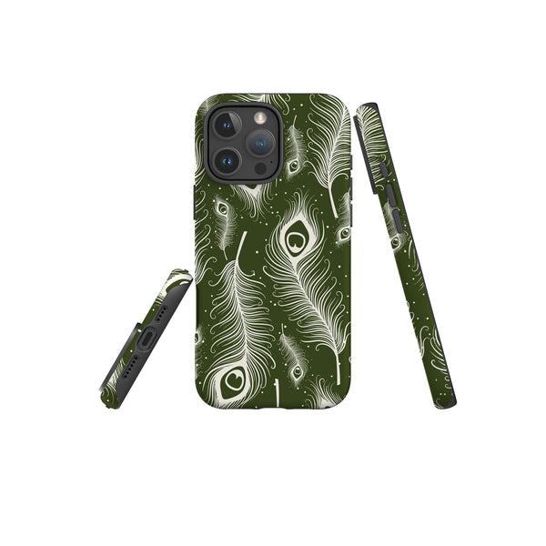 Feathers in Bloom Army Green - iPhone Tough Case