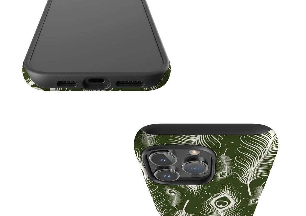Feathers in Bloom Army Green Tough Case for iPhone — Finnaij