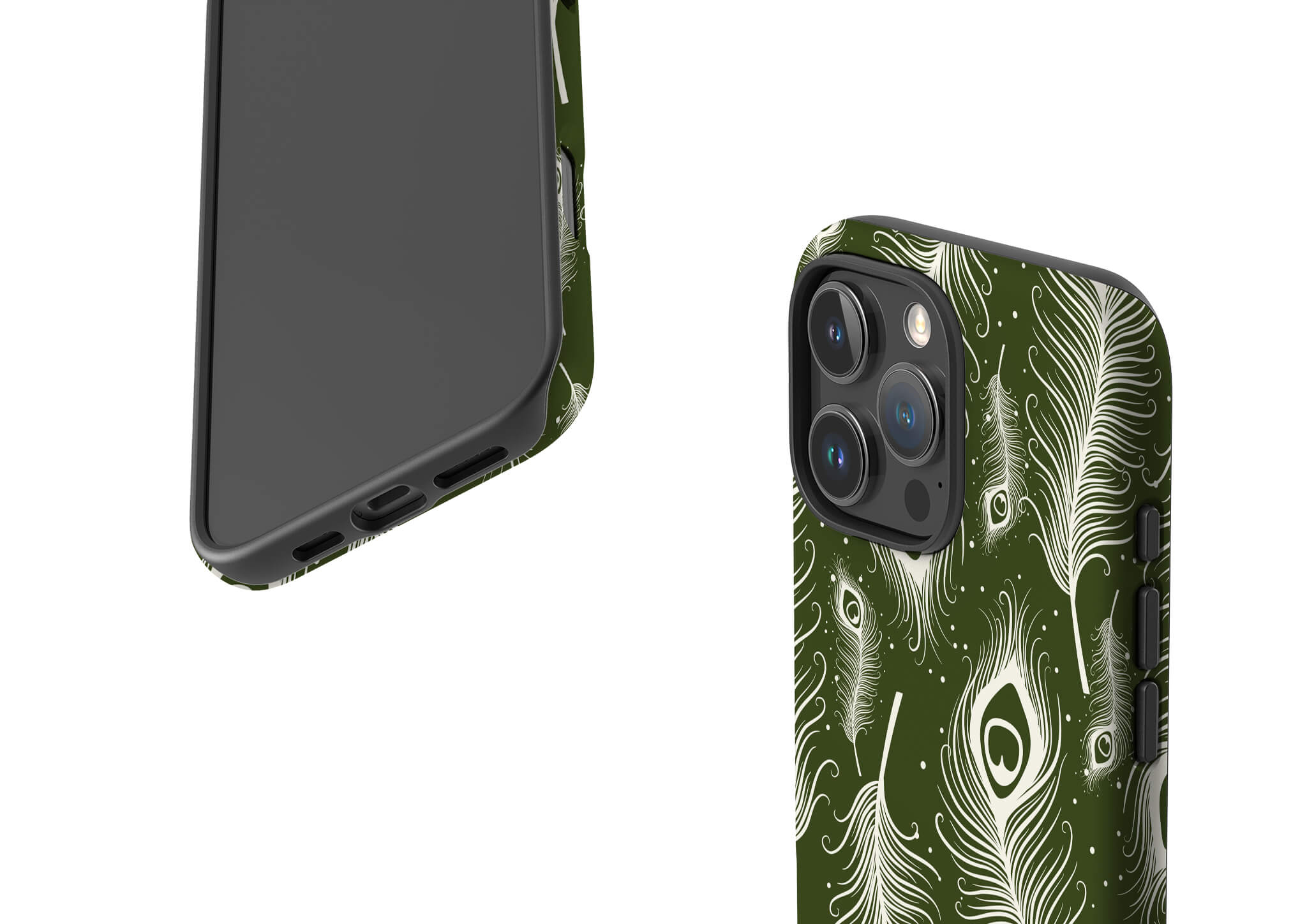 Feathers in Bloom Army Green Tough Case for iPhone — Finnaij