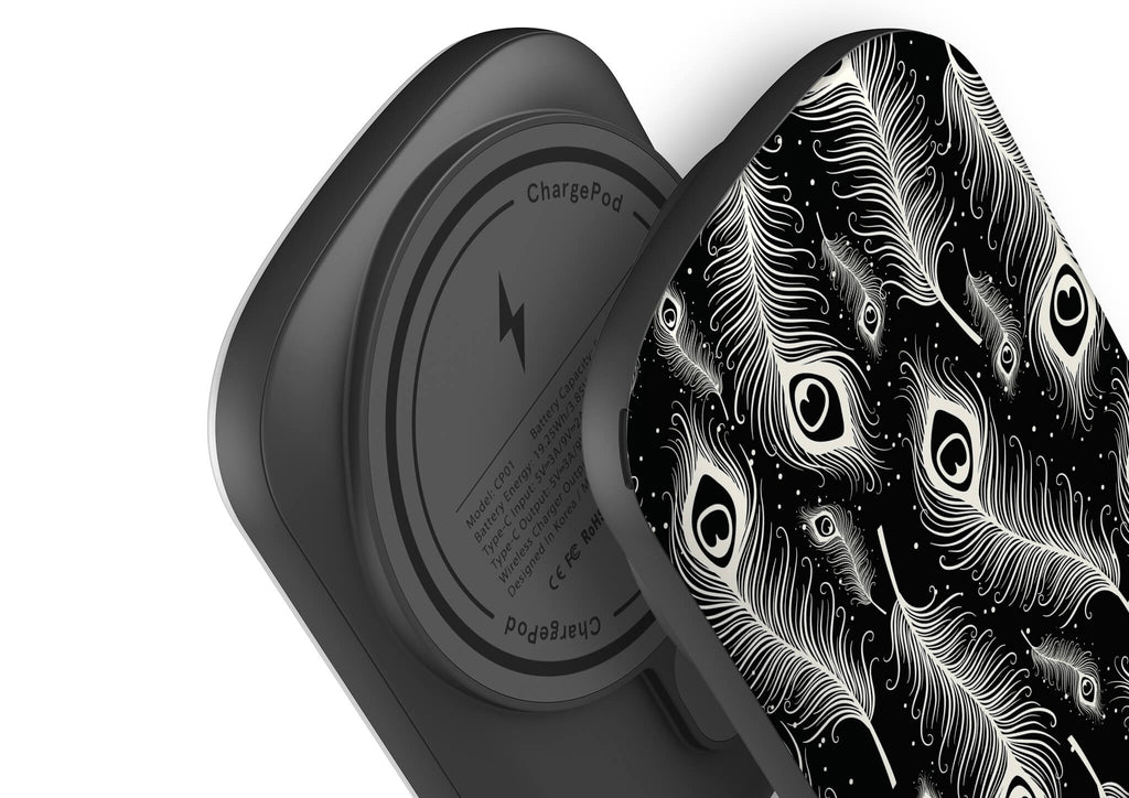Feathers in Bloom Black MagSafe CHARGEPOD — Finnaij