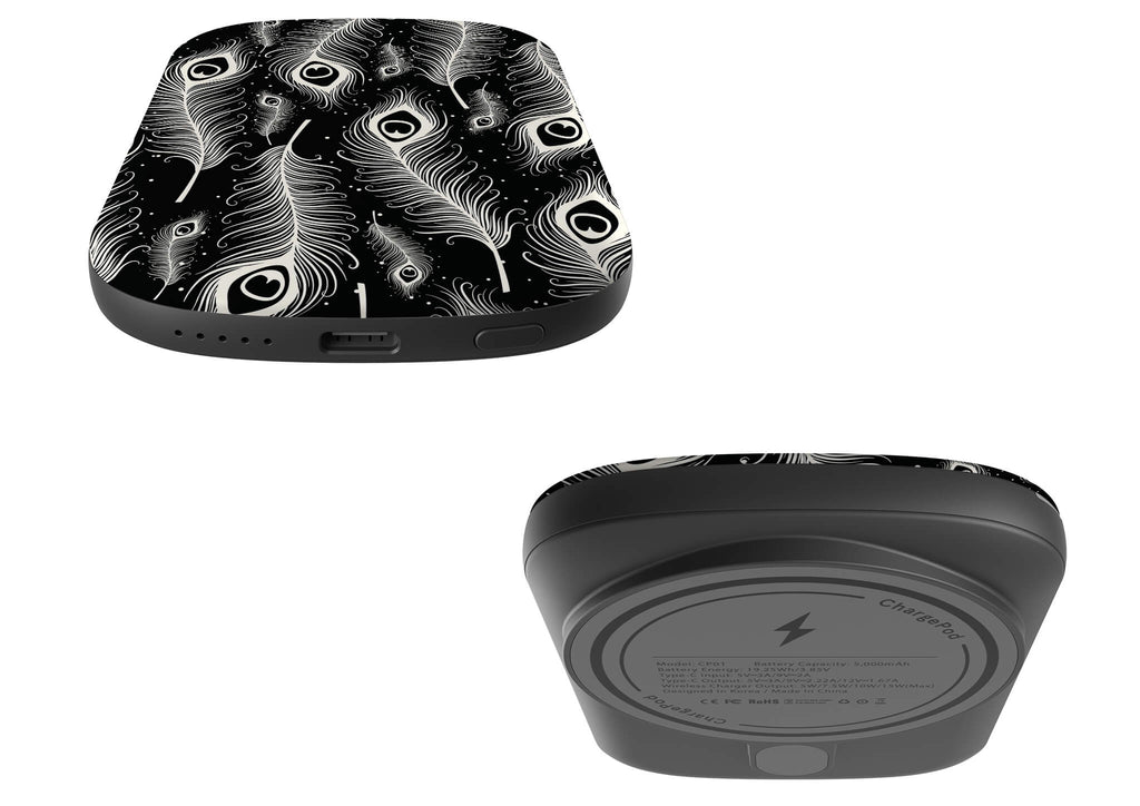 Feathers in Bloom Black MagSafe CHARGEPOD — Finnaij