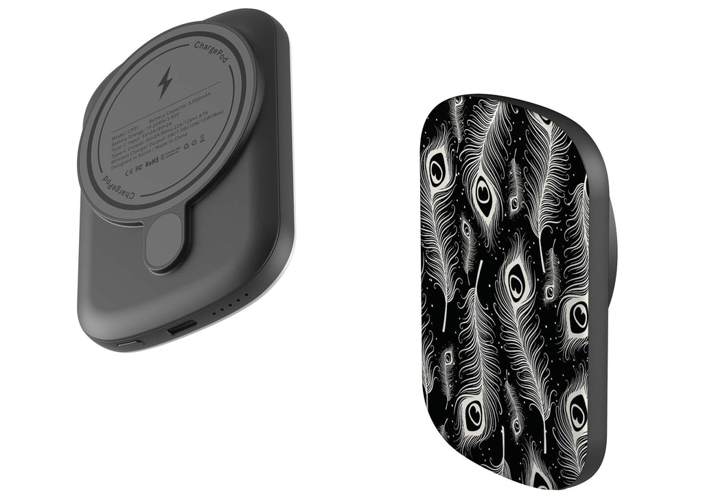 Feathers in Bloom Black MagSafe CHARGEPOD — Finnaij