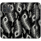 Feathers in Bloom Black Folio Wallet Case — Finnaij