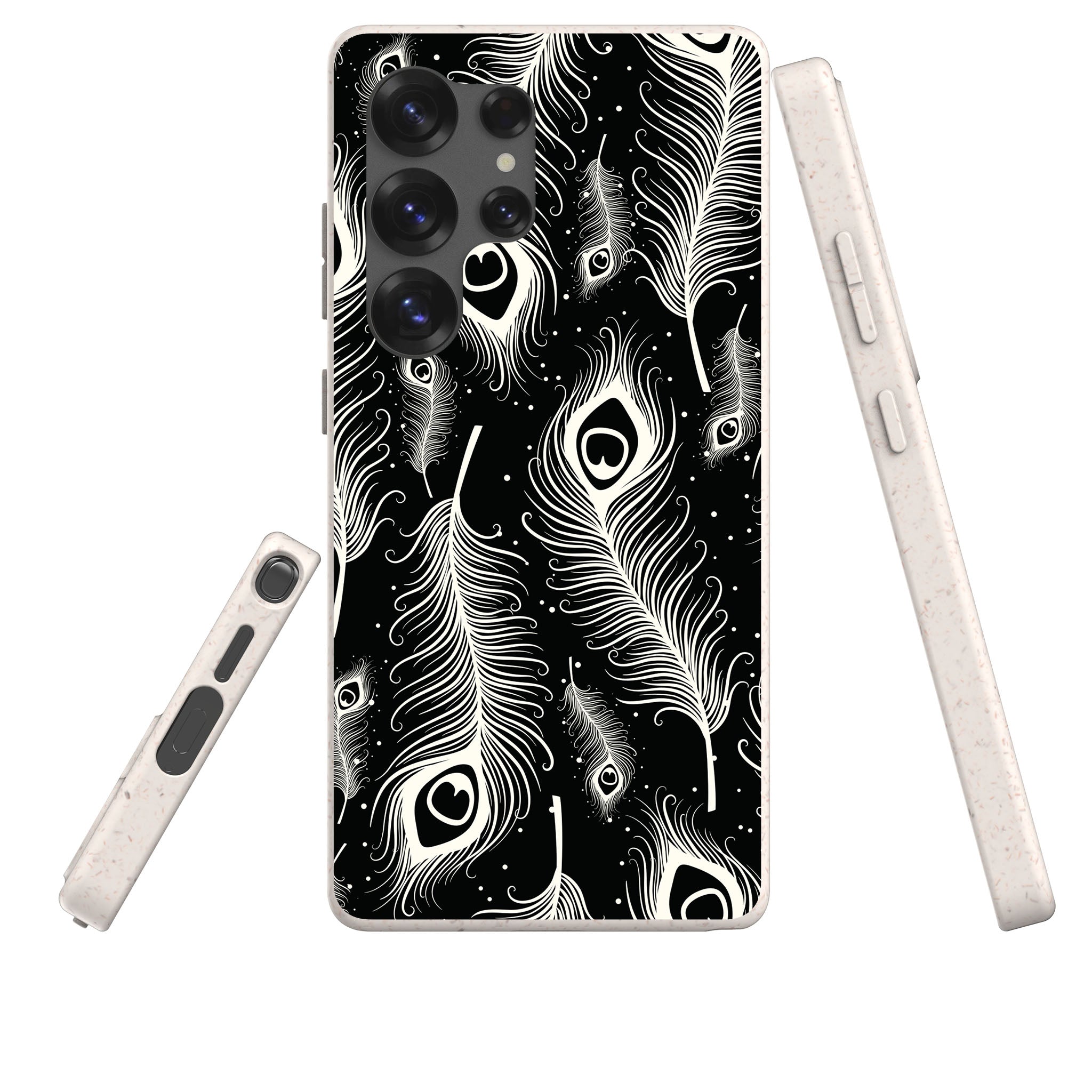Feathers in Bloom Black Bio-degradable Case for Samsung Galaxy — Finnaij