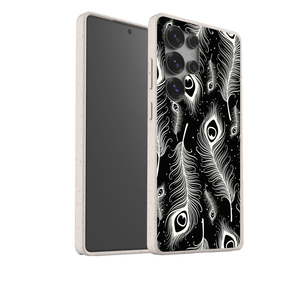 Feathers in Bloom Black Bio-degradable Case for Samsung Galaxy — Finnaij
