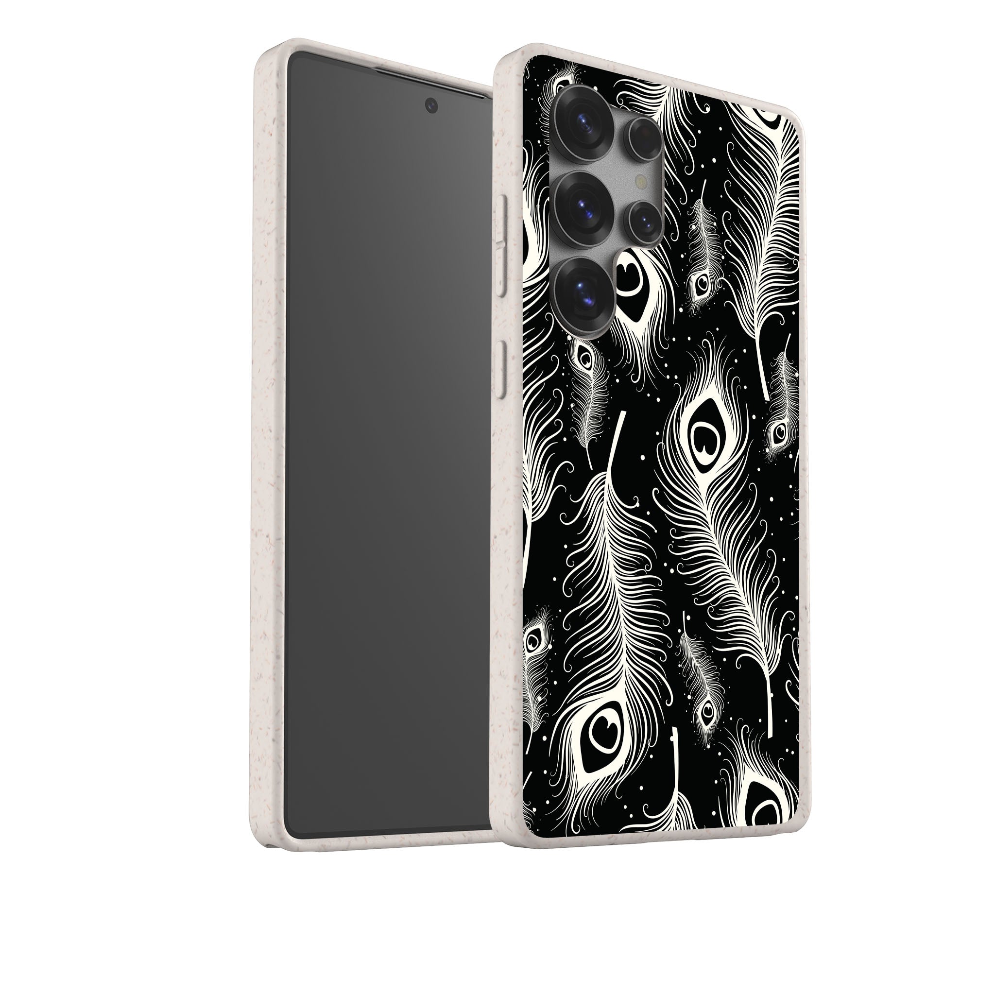 Feathers in Bloom Black Bio-degradable Case for Samsung Galaxy — Finnaij