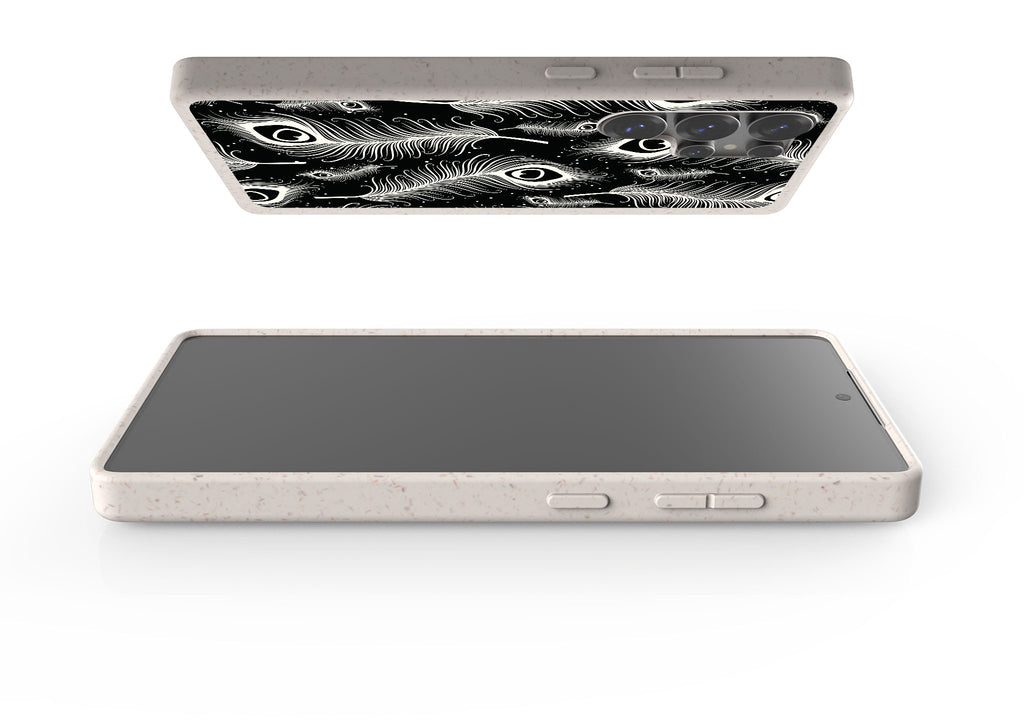 Feathers in Bloom Black Bio-degradable Case for Samsung Galaxy — Finnaij