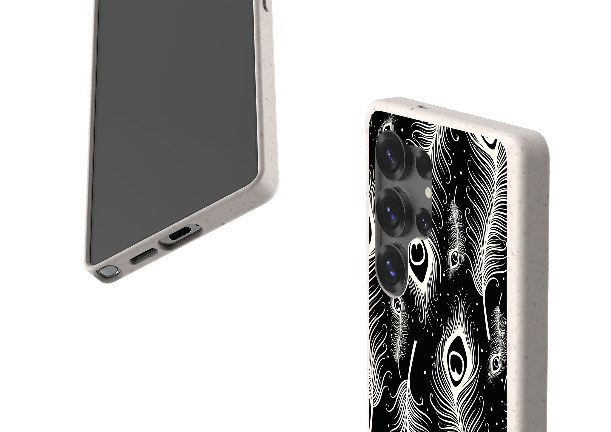 Feathers in Bloom Black Bio-degradable Case for Samsung Galaxy — Finnaij