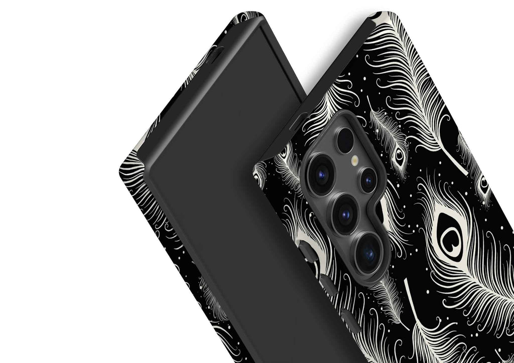 Feathers in Bloom Black Tough Case for Samsung Galaxy — View 3 — Finnaij