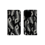 Feathers in Bloom Black Folio Wallet Case — View 2 — Finnaij
