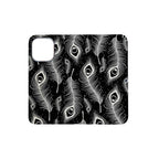 Feathers in Bloom Black Folio Wallet Case — View 4 — Finnaij