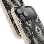 Feathers in Bloom Black — iPhone Bio-degradable Case — Finnaij