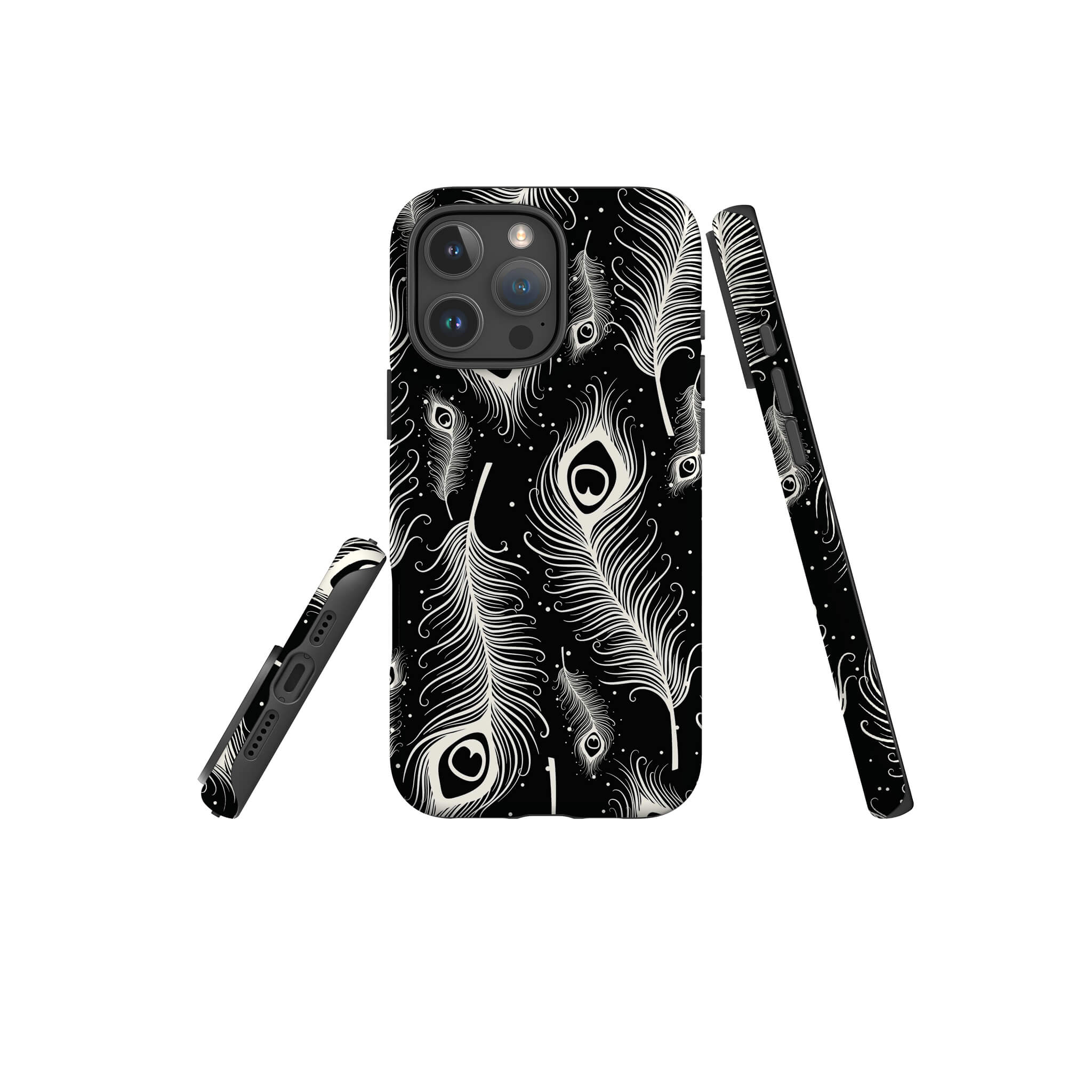 Feathers in Bloom Black Tough Case for iPhone — Finnaij