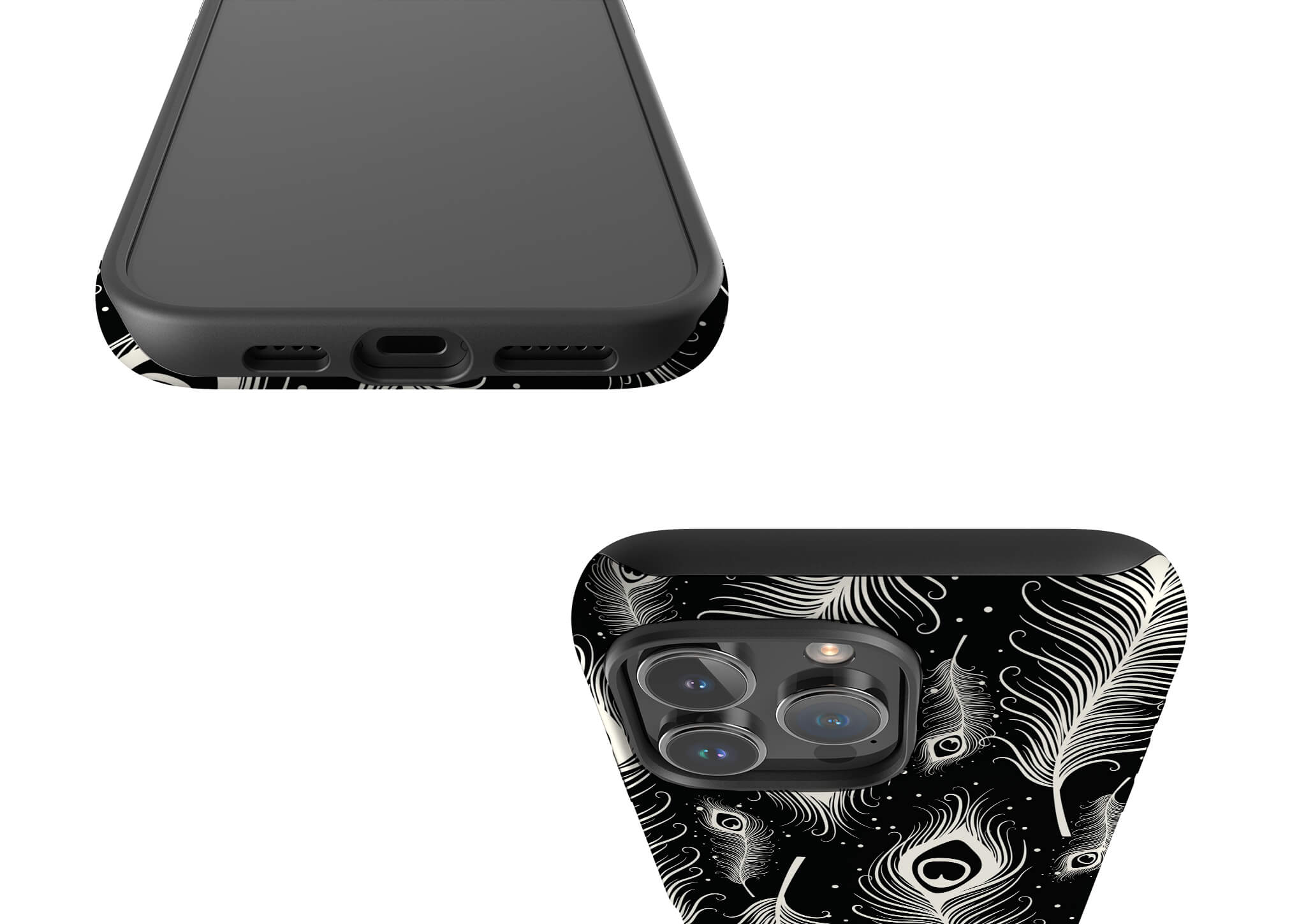 Feathers in Bloom Black Tough Case for iPhone — Finnaij