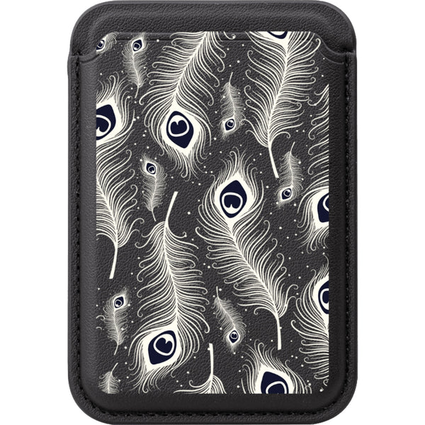 Feathers in Bloom - Black Magsafe Wallet