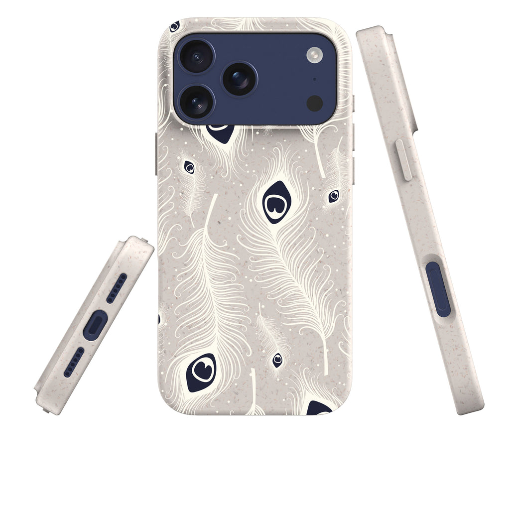 Feathers in Bloom Natural — iPhone Bio-degradable Case — Three Quarter — Finnaij