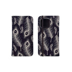 Feathers in Bloom Vegan Leather — Folio Wallet Case for iPhone — Finnaij