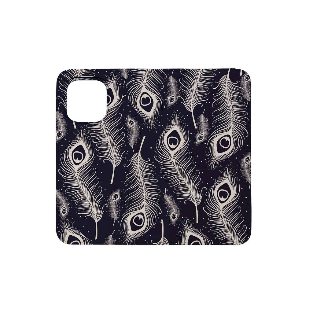 Feathers in Bloom Vegan Leather — Folio Wallet Case for iPhone — Finnaij