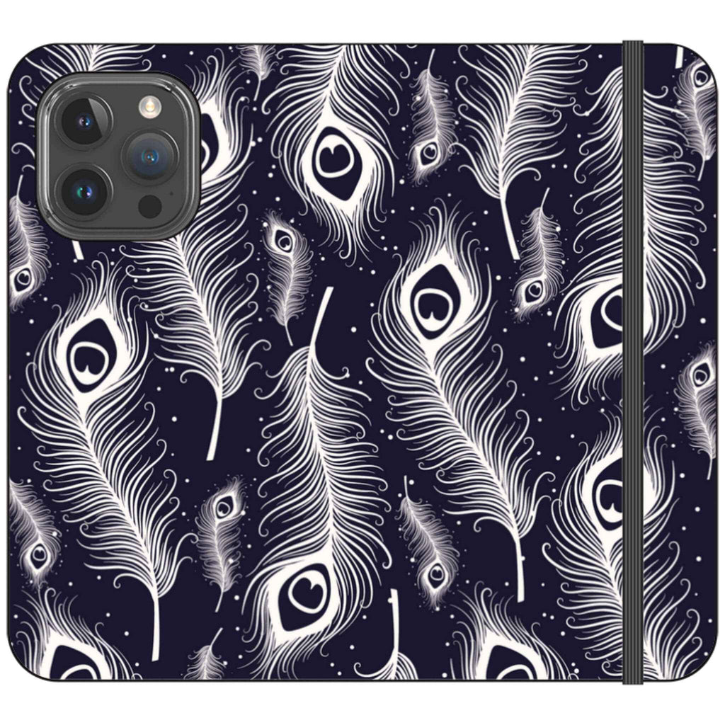 Feathers in Bloom Vegan Leather — Folio Wallet Case for iPhone — Finnaij