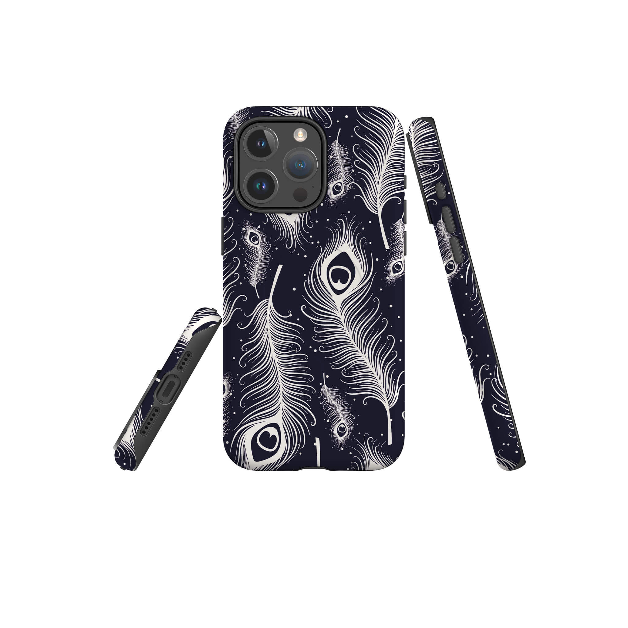 Feathers in Bloom — Magsafe Tough Case for iPhone — Three Quarter — Finnaij