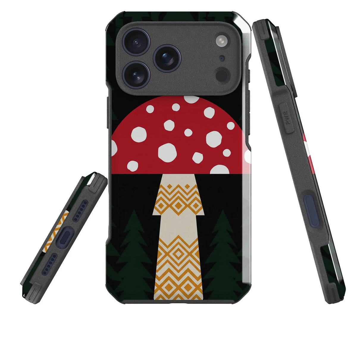 Fly Agaric — Impact Armour MagSafe Case for iPhone — Three Quarter — Finnaij