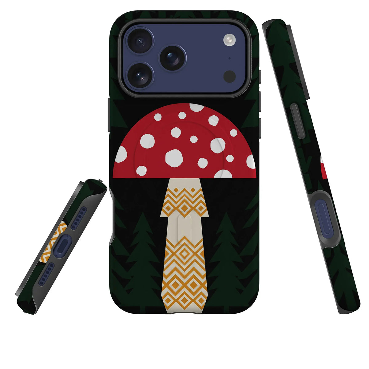 Fly Agaric — MagSafe Tough Case for iPhone — Three Quarter — Finnaij
