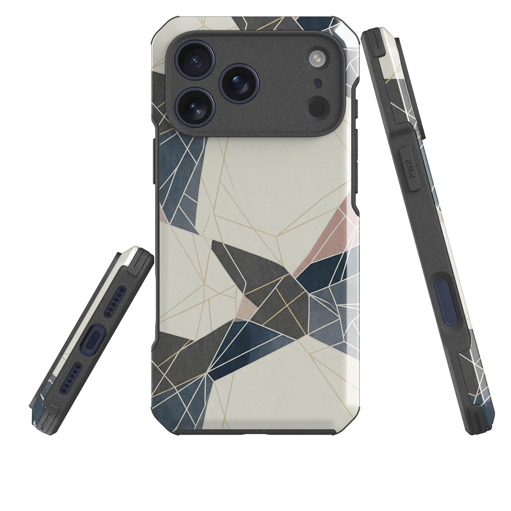 Frozen Lake Geometry by Elsi Vaarala — Impact Armour MagSafe Case for iPhone — Three Quarter — Finnaij