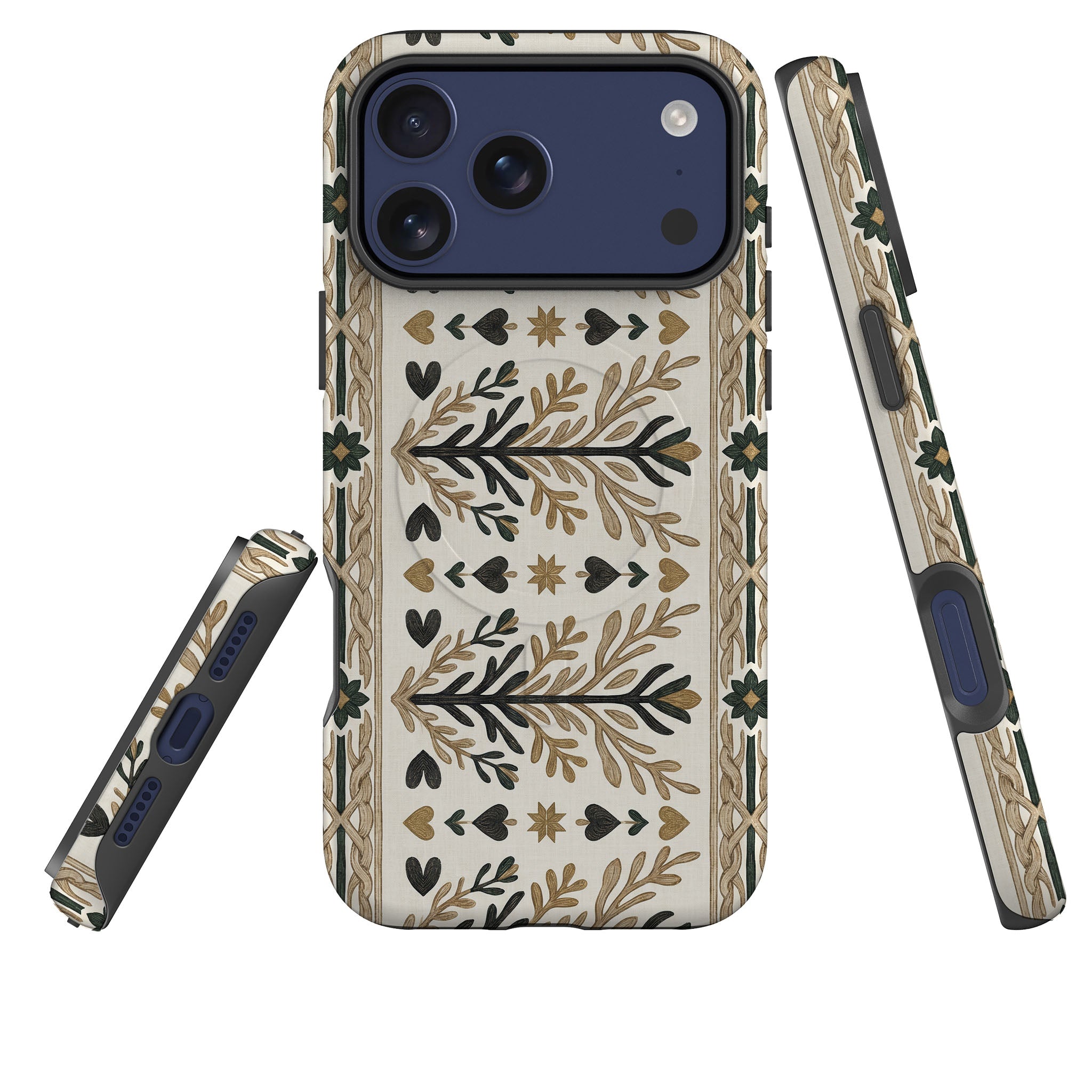 Heritage Border by Elsi Vaarala — Magsafe Tough Case for iPhone — Three Quarter — Finnaij