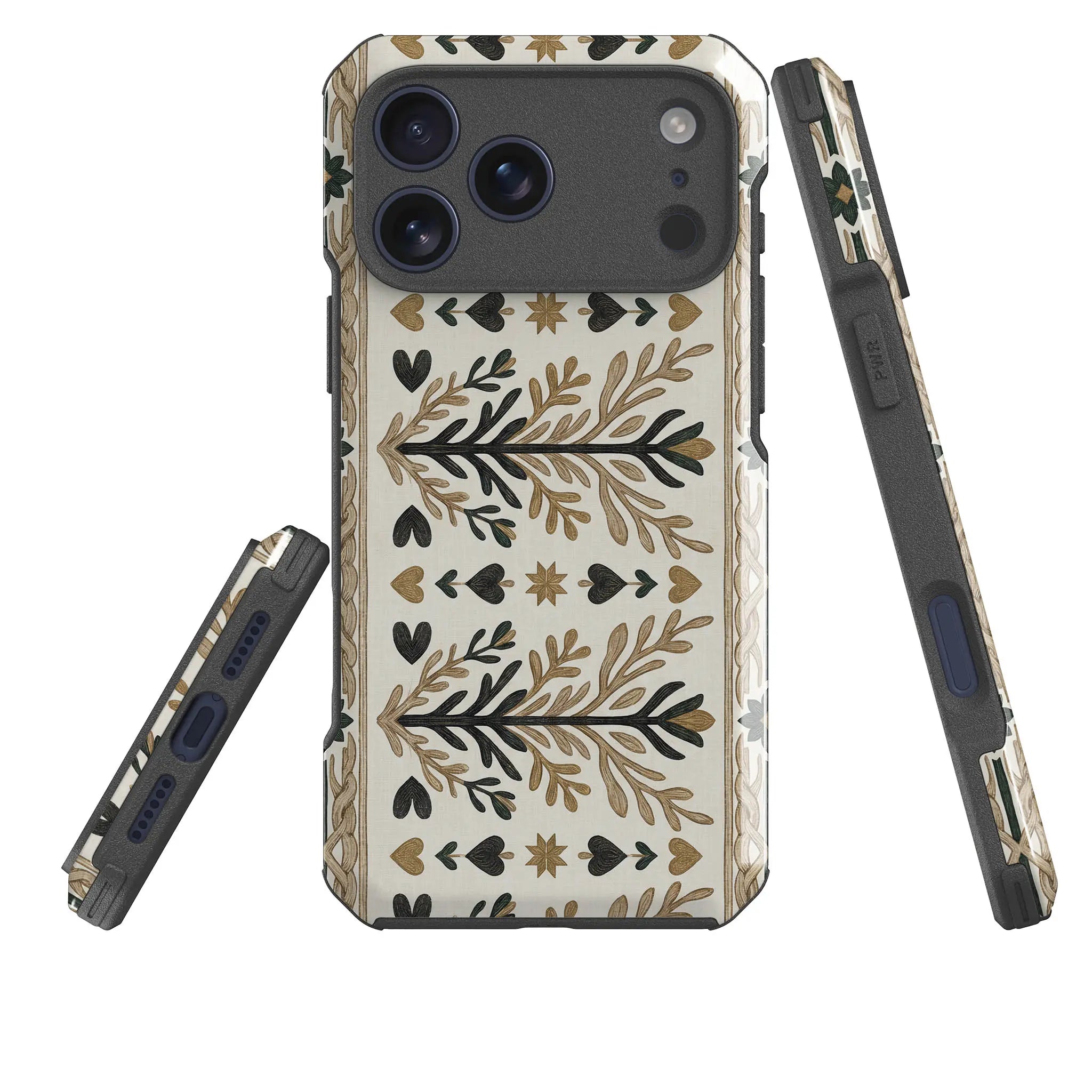 Heritage Border by Elsi Vaarala — Impact Armour MagSafe Case for iPhone — Three Quarter — Finnaij