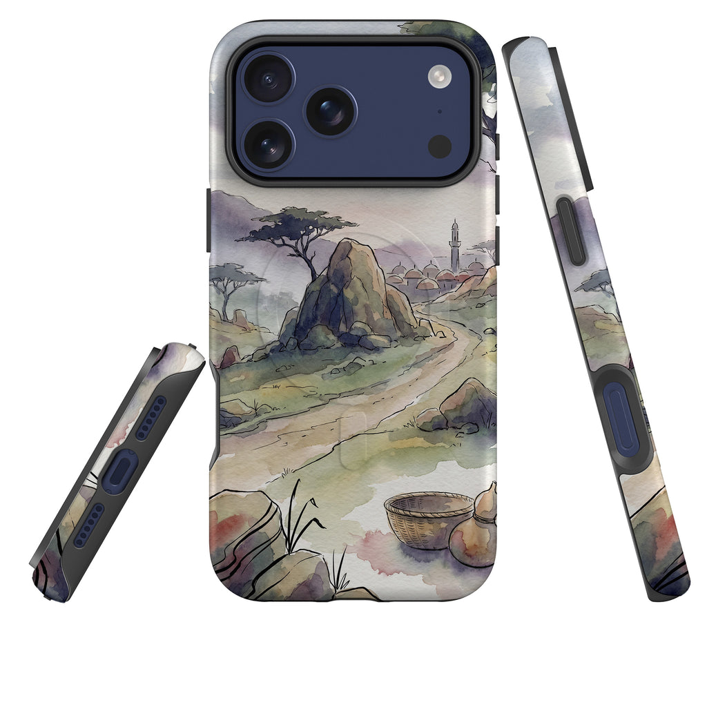 Jos Plateau Cool Light by Tobi Akinyemi — MagSafe Tough Case for iPhone — Three Quarter — Finnaij