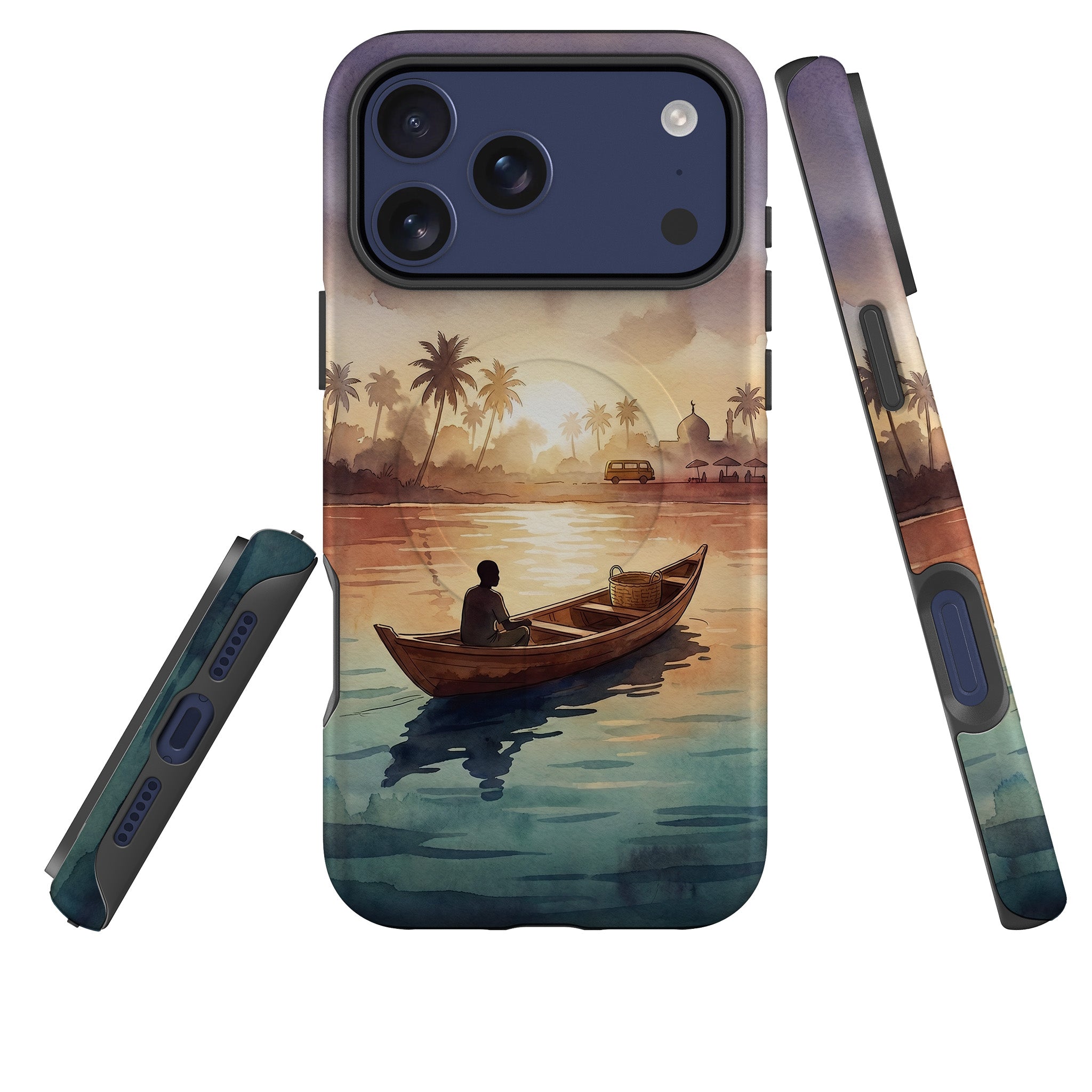 Lagoon Morning by Tobi Akinyemi — MagSafe Tough Case for iPhone — Three Quarter — Finnaij
