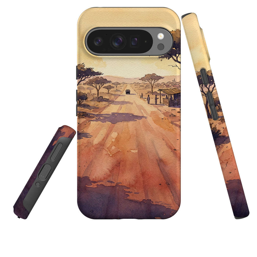 Laterite Road Golden Hour by Tobi Akinyemi — Tough Case for Google Pixel — Three Quarter — Finnaij