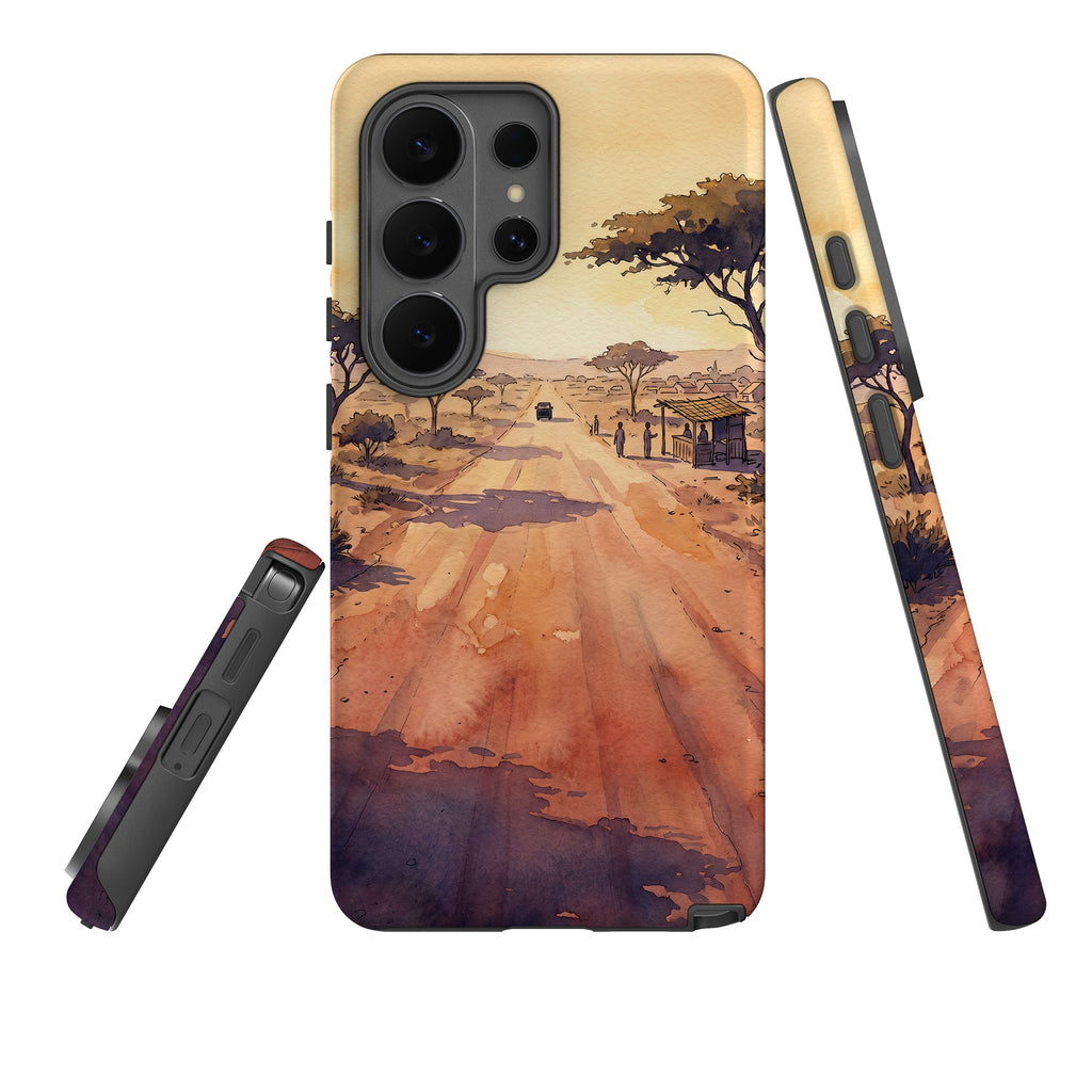 Laterite Road Golden Hour by Tobi Akinyemi — Tough Case for Samsung Galaxy — Three Quarter — Finnaij